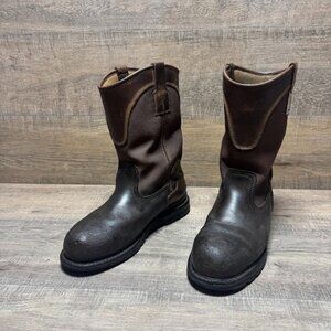 Carhartt Wellington Steel Toe Waterproof Leather Pull On Boots Men's Size 10